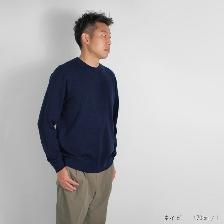 でんでん　カシミヤ100%　セーター　紺色 日本製】カシミヤ100% ウエストシェイプ Vネック セーター レディース
