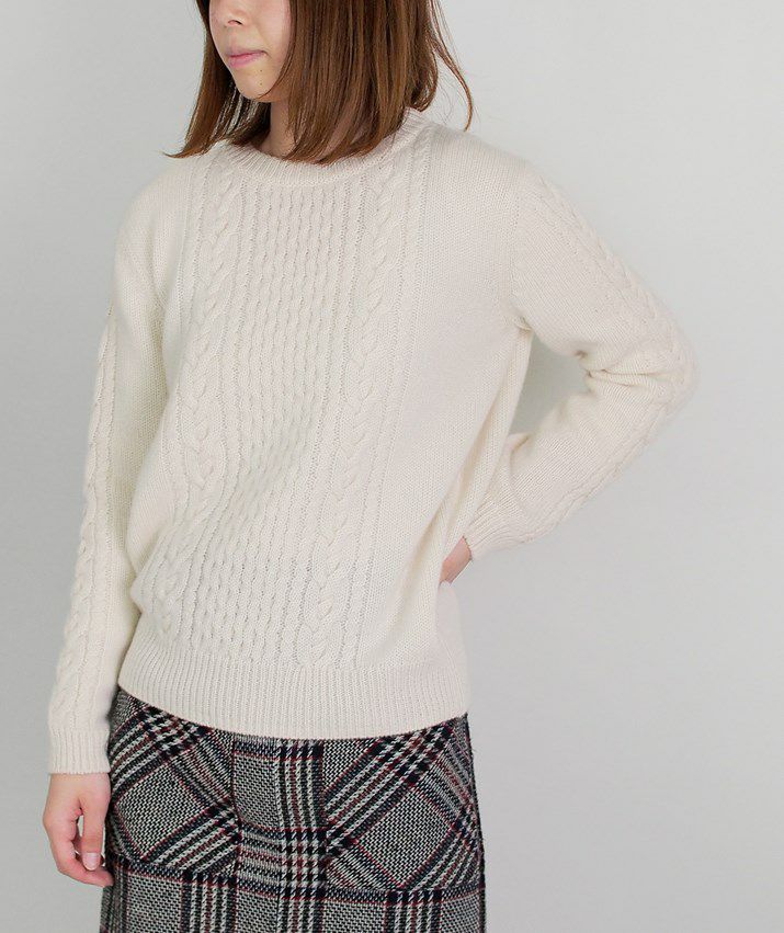 カシミヤ100％ケーブル柄セーター | Milestone公式オンラインストア