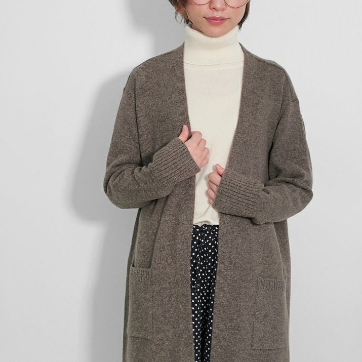 ダーマコレクション カシミア セーブル混 ロング カーディガン M 日本製 Lajour カーディガン 「日本製」サマーニットロングカーディガン