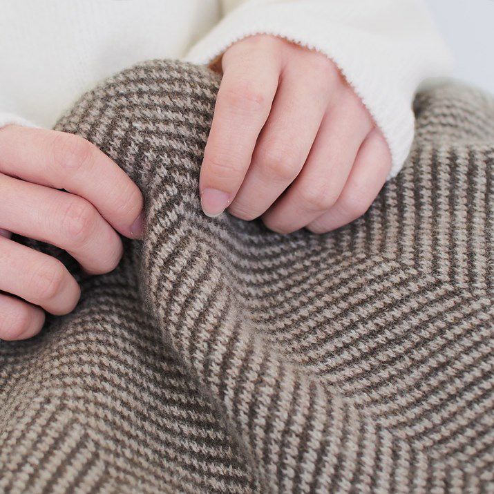 カシミヤ100％ヘリンボーン柄ブランケット | Milestone公式オンライン