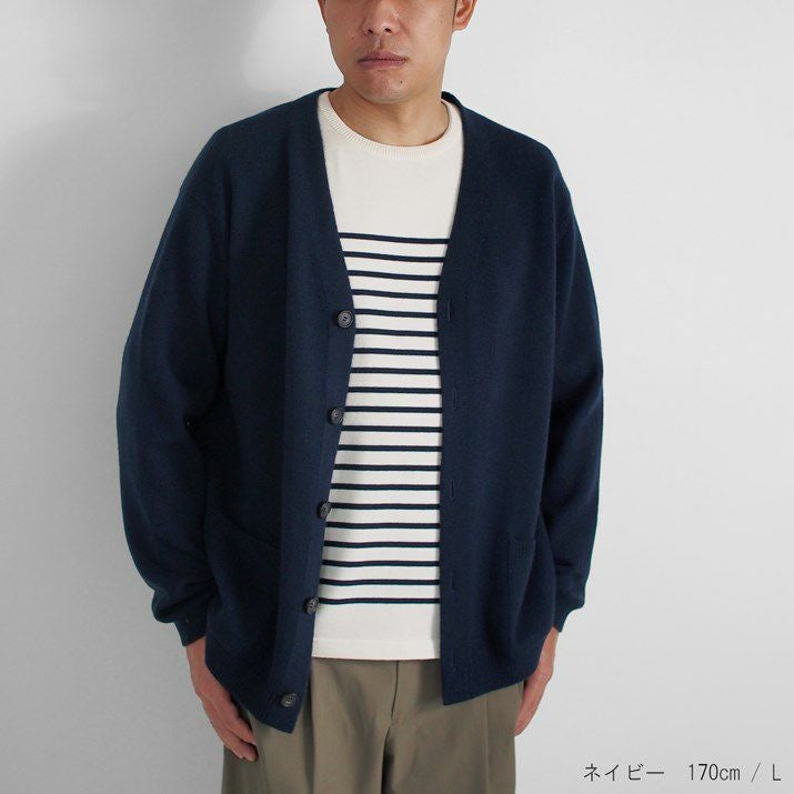 カシミヤ100％リラックスVネックカーディガン | Milestone公式