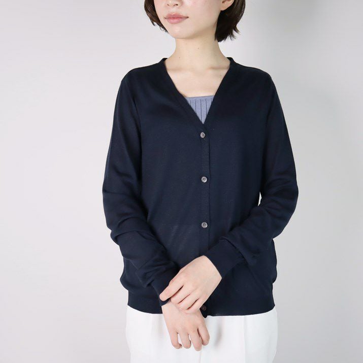 専用☆エブール VNeckCardigan　シルクコットンVネックカーディガン ebure(エブール)｜シルクコットンハイゲージ Vネックニット