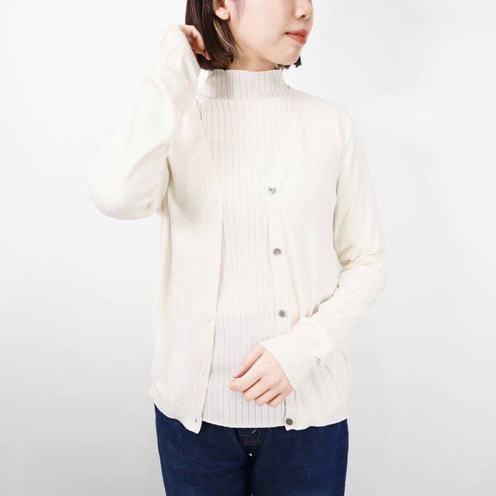 専用☆エブール VNeckCardigan　シルクコットンVネックカーディガン ebure(エブール)｜シルクコットンハイゲージ Vネックニット