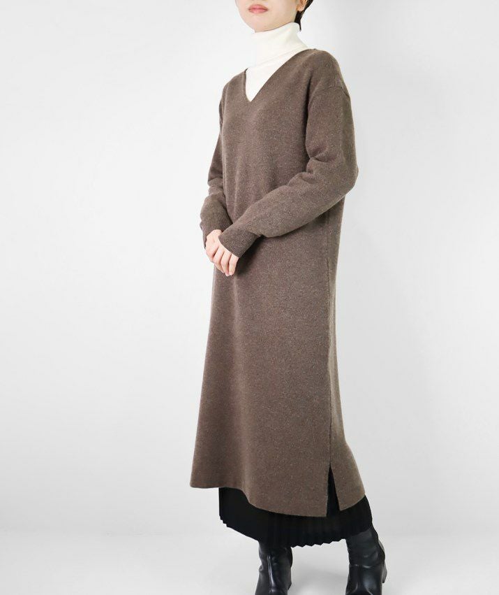 カシミヤ100％Vネックワンピース | Milestone公式オンラインストア