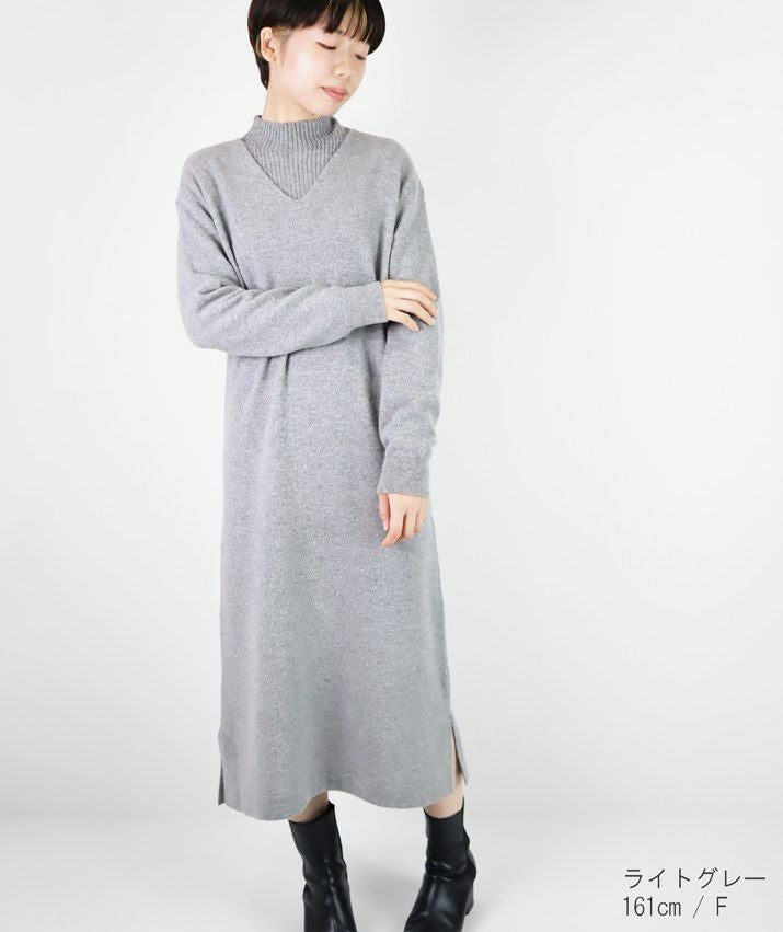 カシミヤ100％Vネックワンピース | Milestone公式オンラインストア