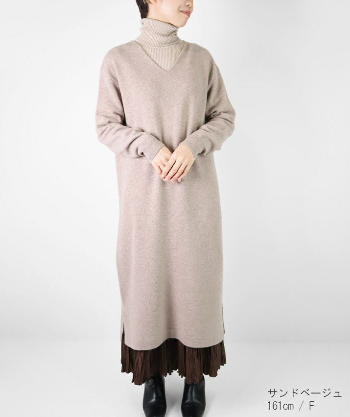 カシミヤ100％Vネックワンピース | Milestone公式オンラインストア