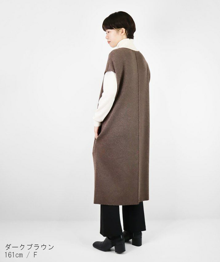 カシミヤ100%リバーシブル　ニット　ロングベスト カシミヤ100％ロングベスト | Milestone公式オンラインストア