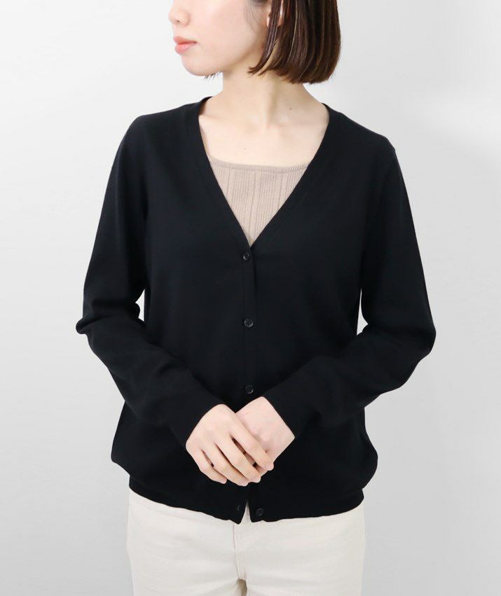 【美品✨】エブール Vネックカーディガン コットンシルク 黒 シルクコットンVネックカーディガン | Milestone公式オンラインストア