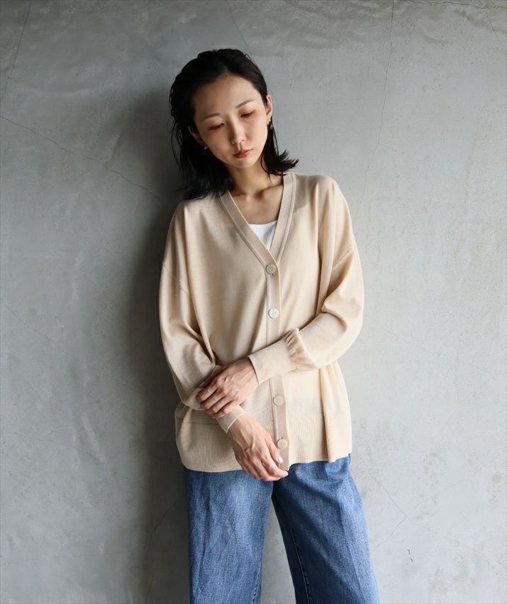 ウォッシャブルシルク100％Vネックカーディガン | Milestone公式