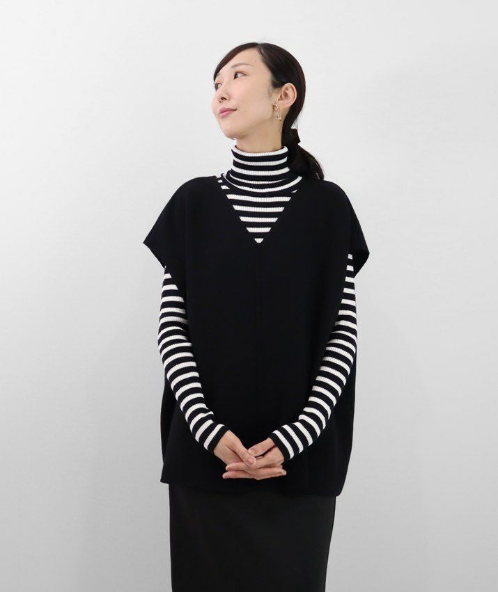 アルペロベロモチーフ透け感ニットベスト＆カシミア混タートルセーター カシミヤ100％ミラノリブベスト | Milestone公式オンラインストア