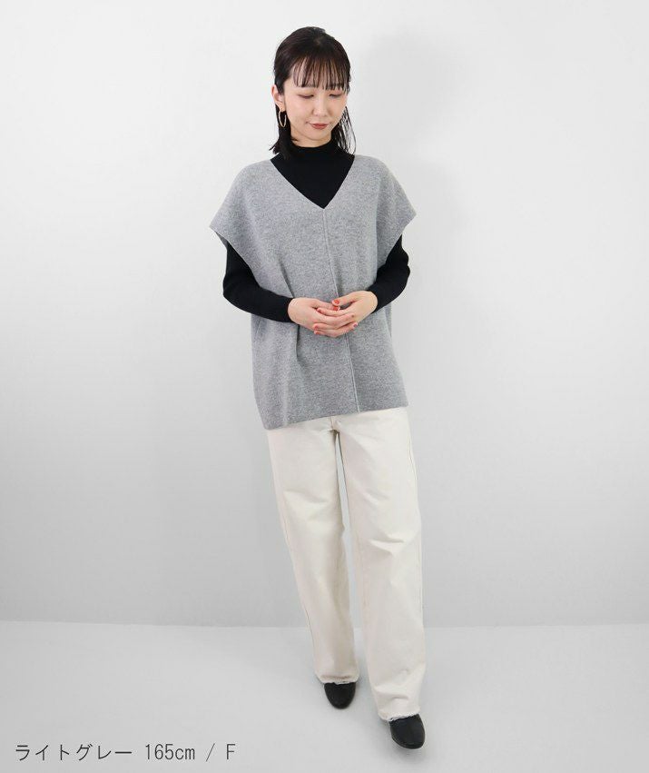 アルペロベロモチーフ透け感ニットベスト＆カシミア混タートルセーター カシミヤ100％ミラノリブベスト | Milestone公式オンラインストア